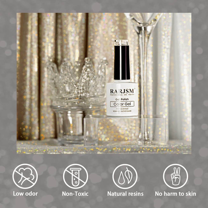 Silver Sparkle Color | RARJSM ®Reflective Glitter Gel Nail Polish | 7.5ml #410