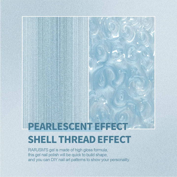 RARJSM ®Sky Blue Thread pearlescent gel polish 7.5ml #108
