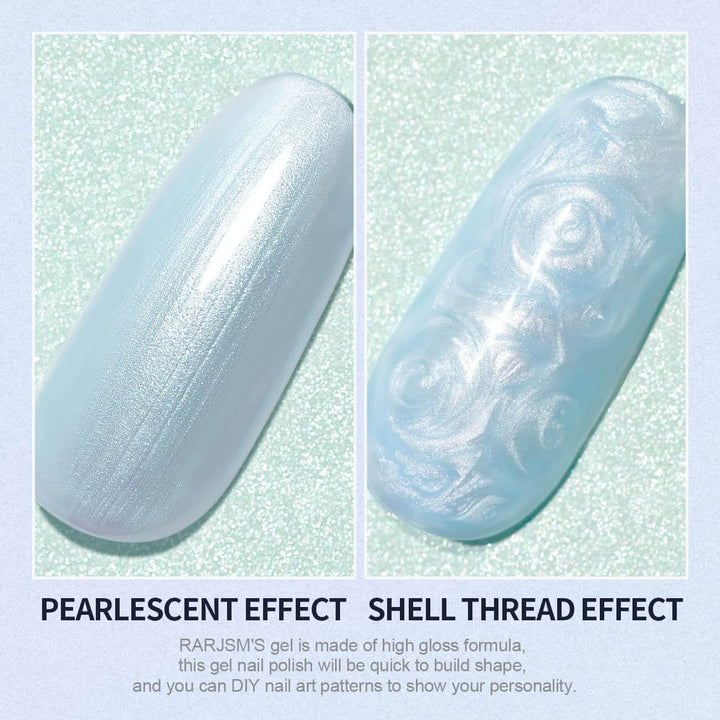 RARJSM ®Sky Blue Thread pearlescent gel polish 7.5ml #108
