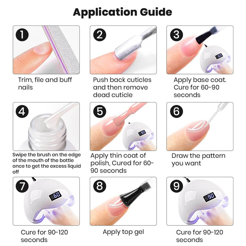 RARJSM® Sliver Pearlescent Nail Art Gel Liner Pearl gel nail polish