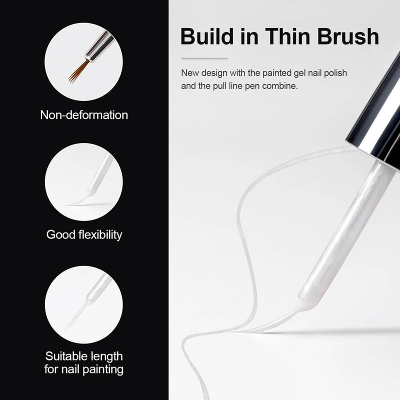 RARJSM® Sliver Pearlescent Nail Art Gel Liner Pearl gel nail polish