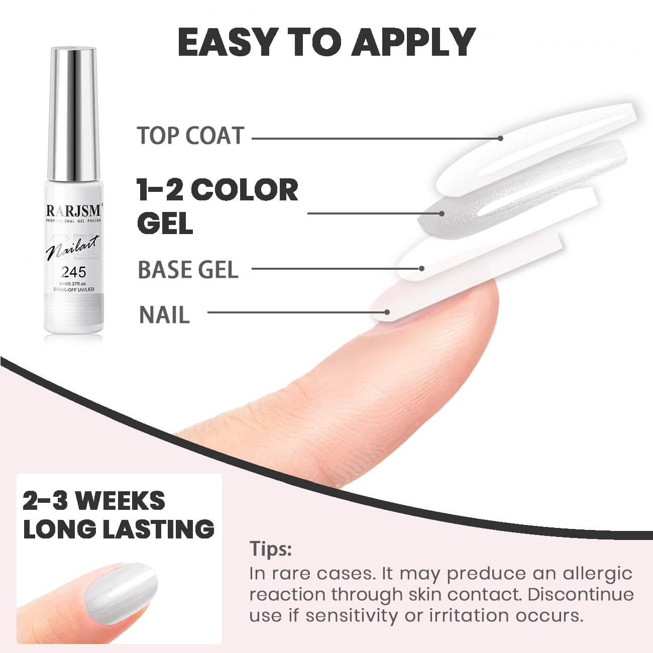 RARJSM® Sliver Pearlescent Nail Art Gel Liner Pearl gel nail polish