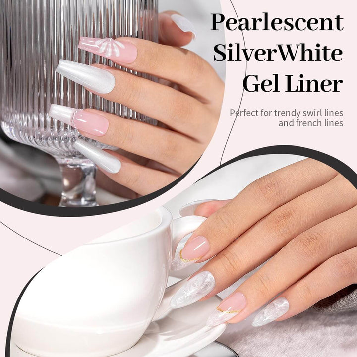 RARJSM® Sliver Pearlescent Nail Art Gel Liner Pearl gel nail polish