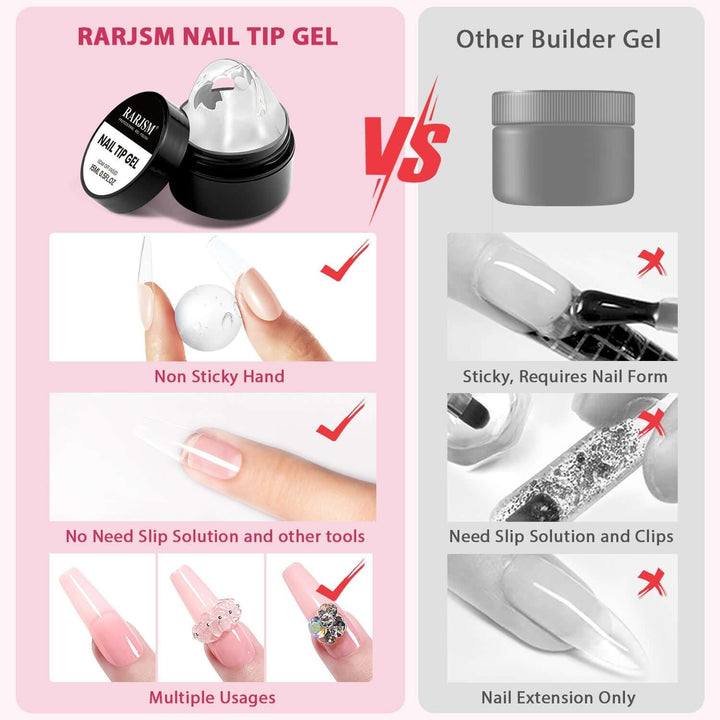 Rarjsm Solid Nail Tip Gel-Fake Nails Solid Builder Gel