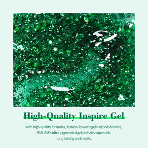 RARJSM ® Christmas Sparkly Green Diamond Glitter Gel Nail Polish