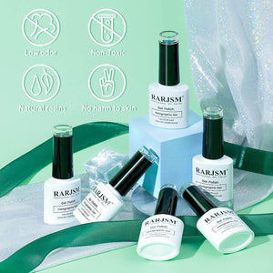 RARJSM ® Turquoise Green 6 Colors Holographic Gel Nail Polish Set