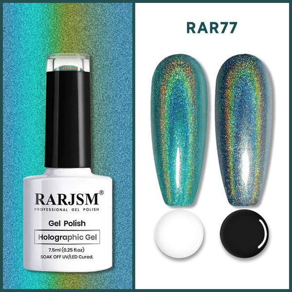 RARJSM ®Turquoise Holographic Gel Nail Polish 7.5ml