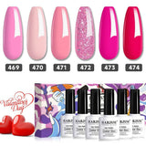 RARJSM ® Valentine's Day 6 Colors Barbie Pink Nail Gel Polish Set