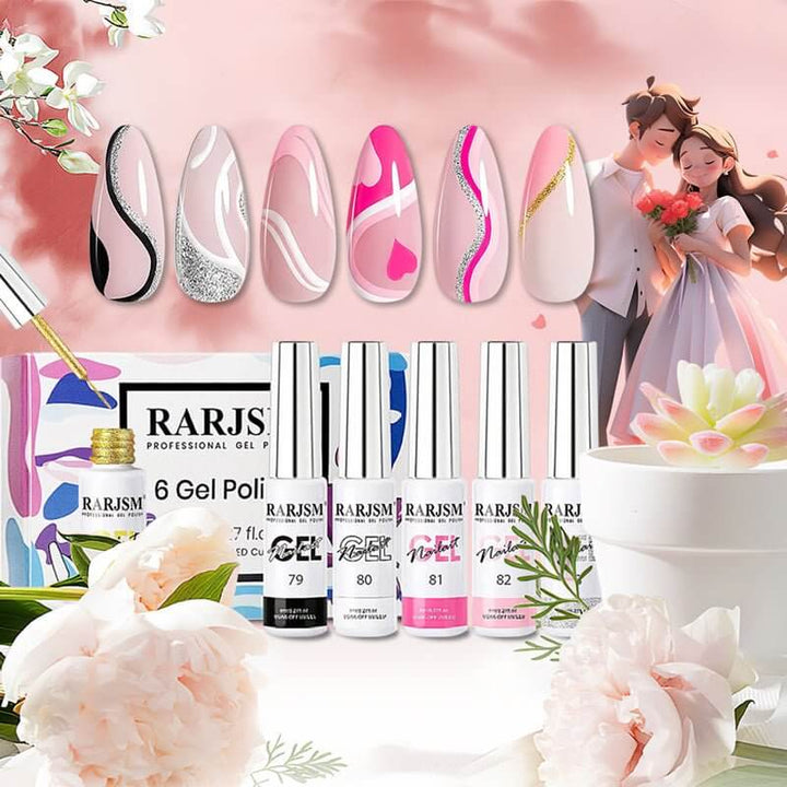 RARJSMValentine's Day 6 Colors Nail Art Gel Liner Set 8ml$19.99