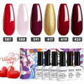 Valentine's Day Red Wedding Series 6-Farben-Gel-Nagellack-Set, 7,5 ml