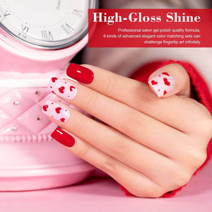 RARJSMValentine's Day Red Wedding Series 6 Colors Gel Polish Set 7.5ml$18.99