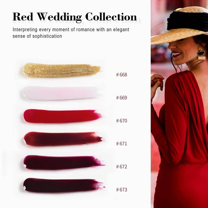Valentine's Day Red Wedding Series 6 Colors Gel Polish Set 7.5ml - RARJSM