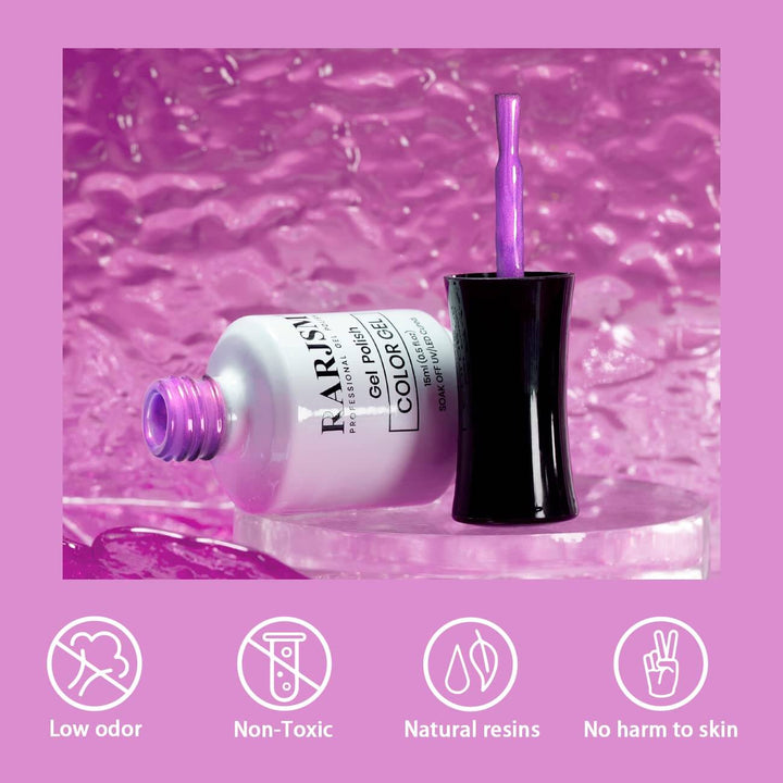 RARJSM ® Violet Pink Color Changing Thread pearl gel nail polish15ml #452