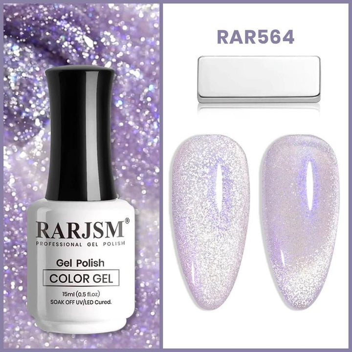 RARJSM ®Violet Purple Aurora Velvet Cat Eye Gel Polish 15 ml