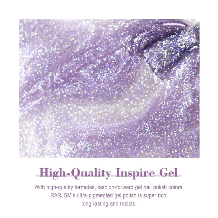 RARJSM ®Violet Purple Aurora Velvet Cat Eye Gel Polish 15 ml