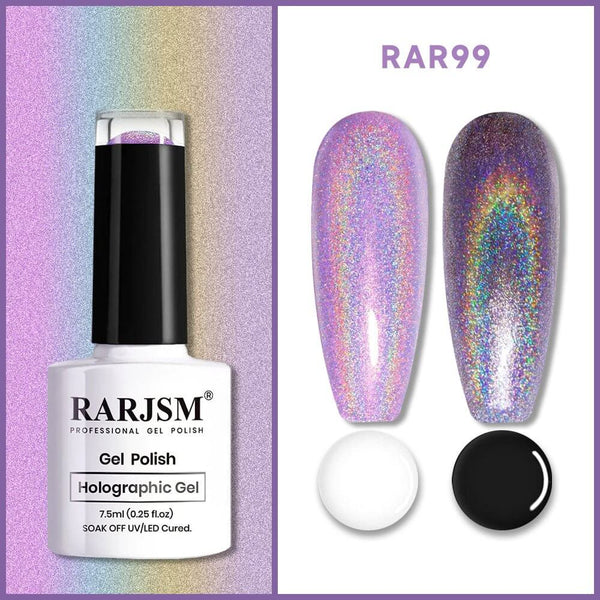 RARJSM ®Violet Purple Holographic Gel Nail Polish 7.5ml