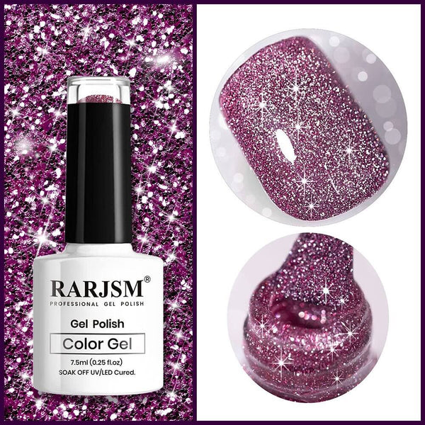 Violet Sparkle Color | RARJSM ®Reflective Glitter Gel Nail Polish | 7.5ml #84