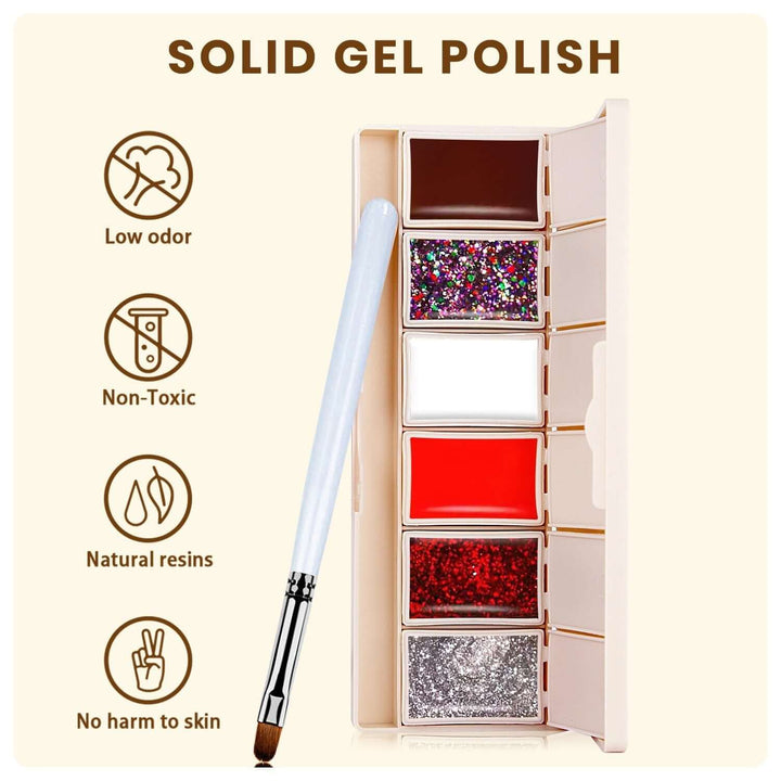 XMAS SALE✨Christmas series Winter Elegance Solid Cream Gel Polish 6 Colors Set - RARJSM