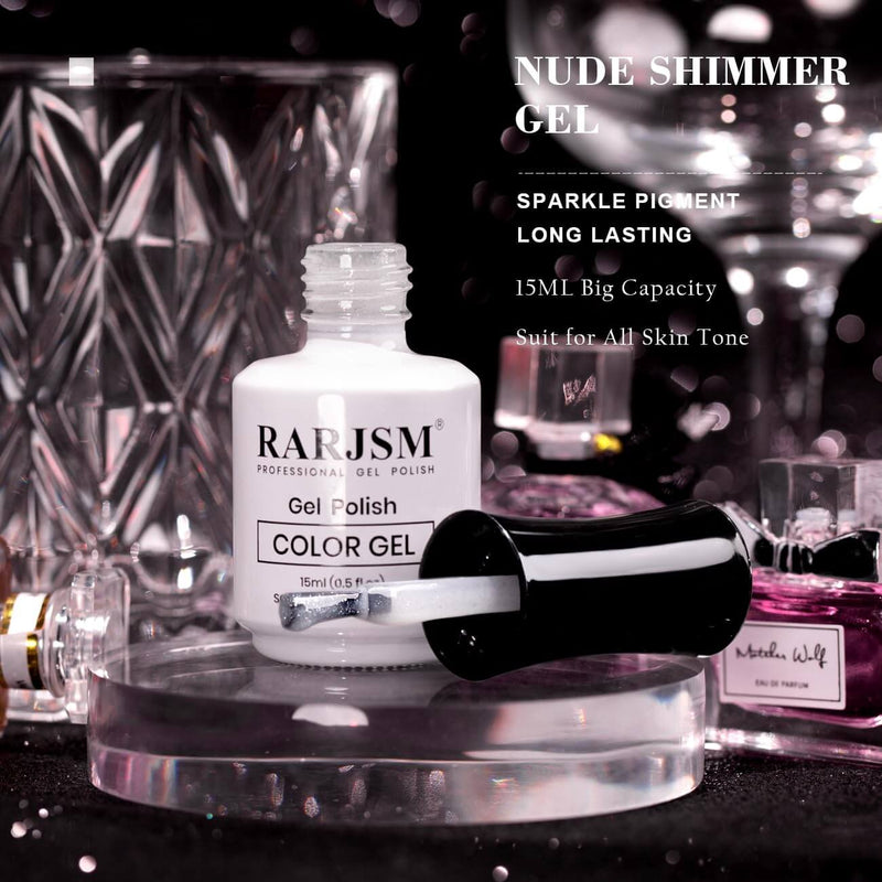 RARJSM ®Yellow White Silver Shimmer Gel Nail Polish 15ml #579