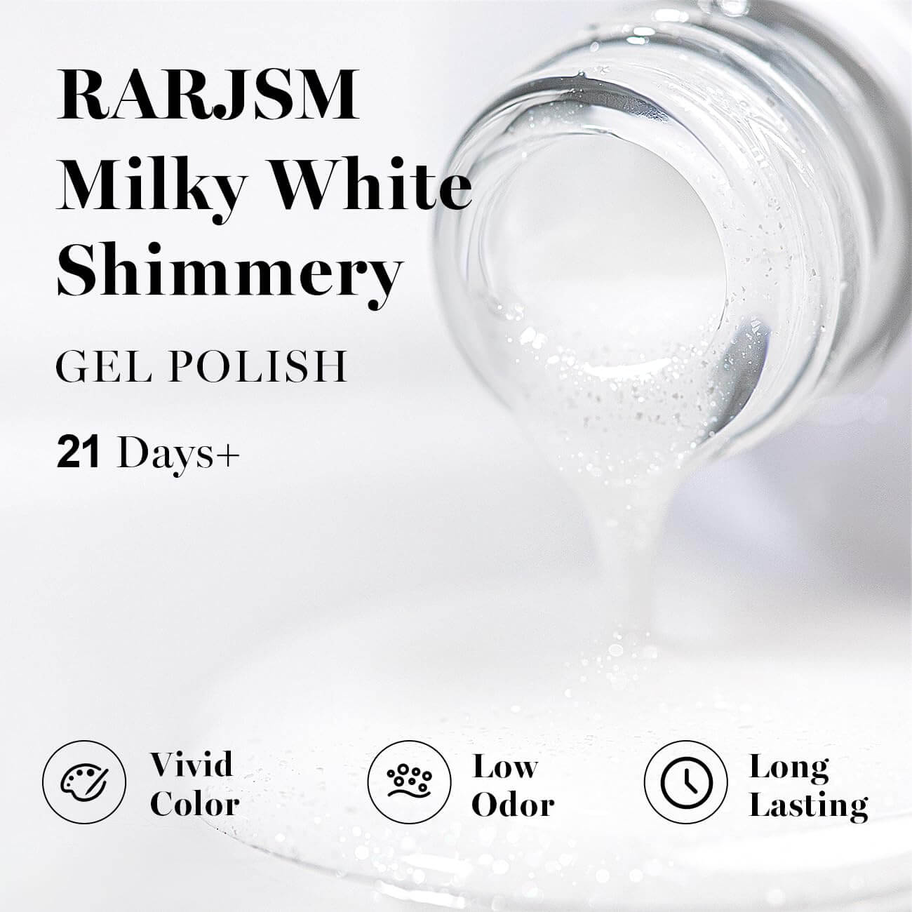 RARJSM ®Yellow White Silver Shimmer Gel Nail Polish 15ml #579