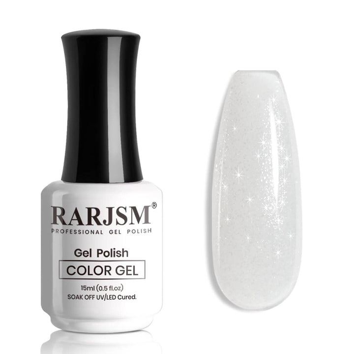 Yellow White Silver Shimmer Gel Nail Polish 15ml #579 - RARJSM