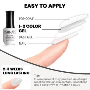 RARJSM ®Yellow White Silver Shimmer Gel Nail Polish 15ml #579